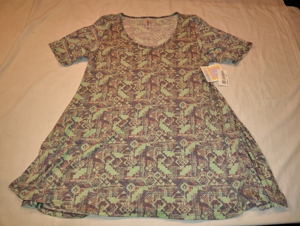 LuLaRoe Perfect T Short Sleeve Shirt Top Xtra Small NWT XS Faded Green Gray NEW